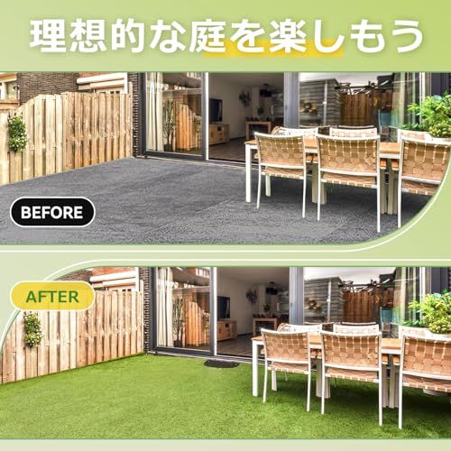 人工芝 ロール 1mx10m リアル感 芝丈30mm 高耐久 透水タイプ 防草シート 24本ピン付き ナチュラルグリーン (1x10m, ナチュラルグリーン)★m 人工芝 ロール 1mx10m リアル感 芝丈30mm 高耐久 透水タイプ 防草シート 24本ピン付き ナチュラルグリーン (1x10m, ナチュラルグリーン)★m