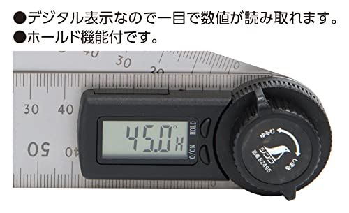 シンワ測定(Shinwa Sokutei) デジタルプロトラクター ホールド機能付 30cm 62496kk 354732da