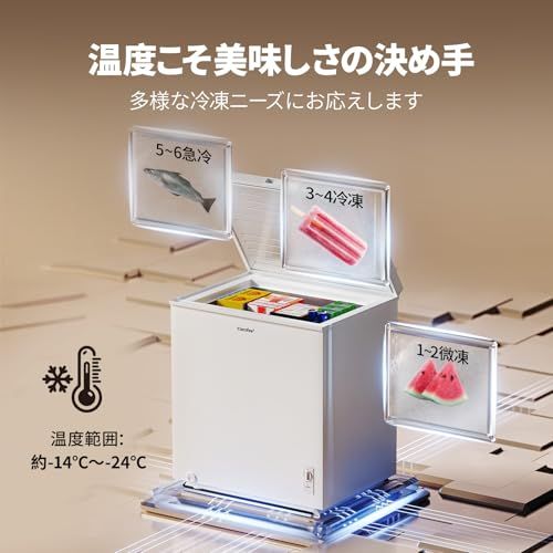 COMFEE' 冷凍庫 198L 上開き 温度調節6段階 冷凍機能 大容量冷凍 省エネ 静音 ストッカー 家庭用 RCC199WH(E) ホワイトkk 10265bd2
