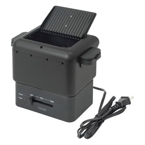 THANKO コンパクトフライヤー カラリ２ KRAR25SBK 揚げ物 串揚げ 調理 油 電気フライヤー 卓上kk aa5c364a
