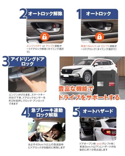 多機能ドライブサポートシステム エンジン掛けたままロック 車速連動ドアロック オートパワーウィンドウ オートハザード アンサーバックホーン カプラーオン式便利化カスタムパーツ ホンダ車 ZR‐V RZ系専用kk 58012d82
