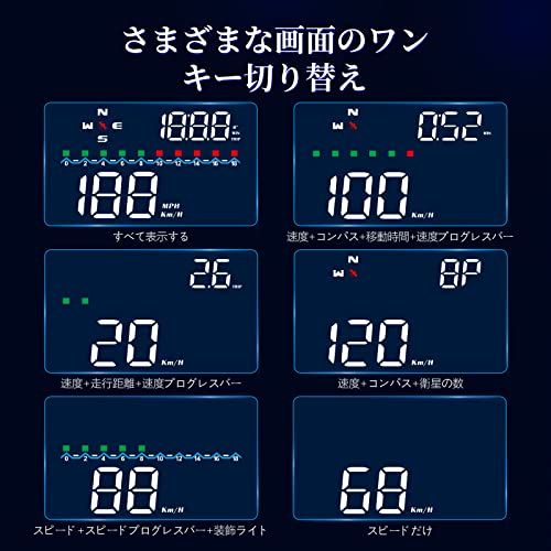 wiiyii車HUD、GPSスピードメーター、表示速度と時間、フロントガラスの車載計器、リマインダー機能付き、すべての車に適していますkk 82521585
