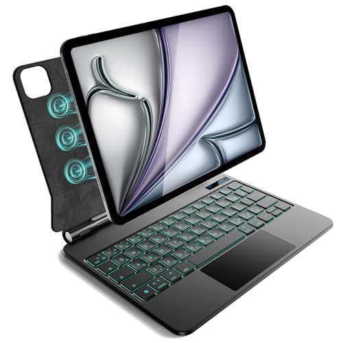 iPad Air 11 インチ M4/2026 M3/2025 M2/2024、iPad Air 第5/4世代 および iPad Pro 11 インチ(第4/3/2/1 世代)用 磁気キーボードケース 軽量JIS日本語配列?磁気装着・マルチジェスチャートラｍａ