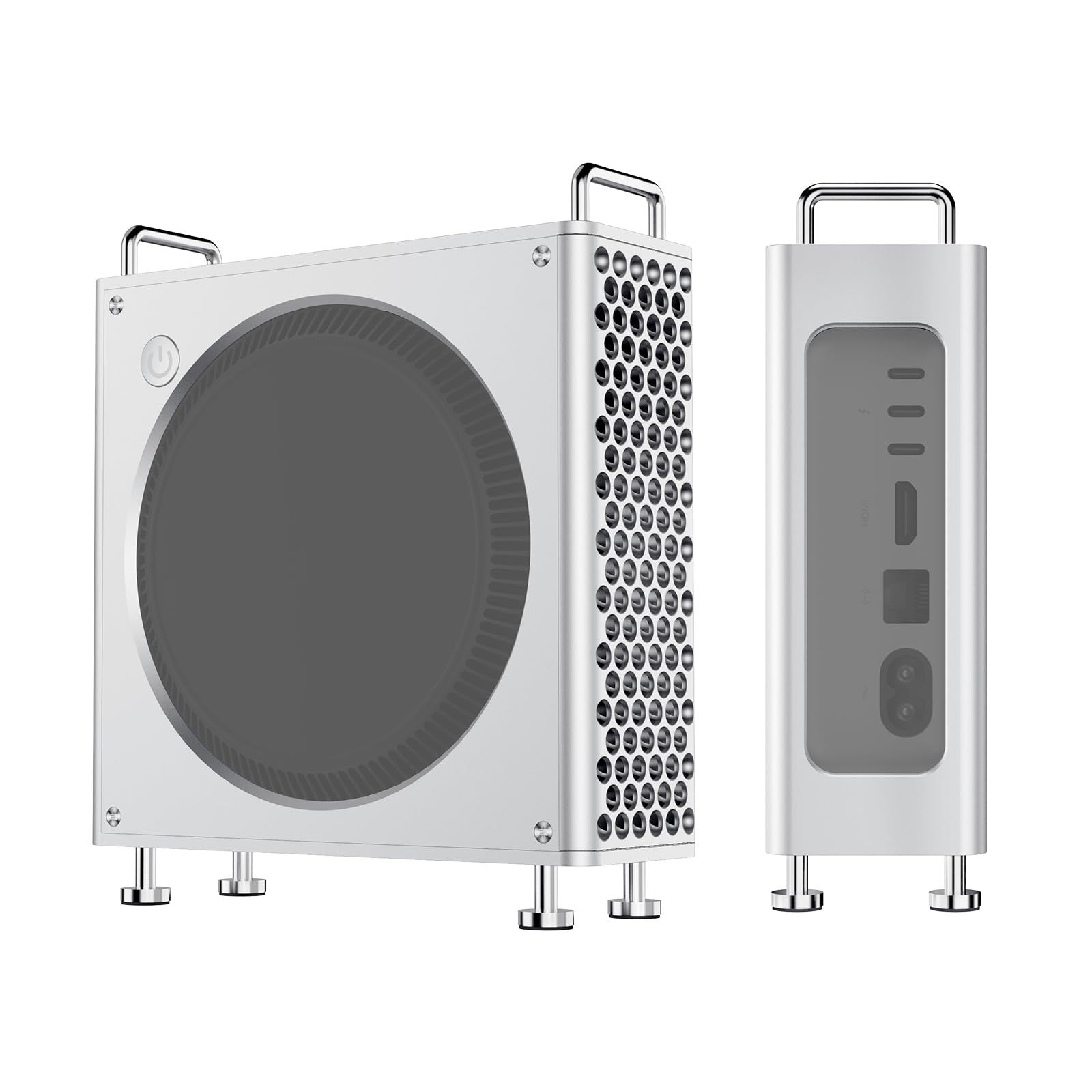 Ulanzi QT01 Mac mini M4用/M4 Pro 用シャーシ ケース 縦型コンピュータケース 保護防塵ブラケット 収納スタンド アルミニウム製 ミニスタンド DIY PC パーツ 省スペース 多機能 安定感 滑り止め 携帯に便利 Mac Miｍａ