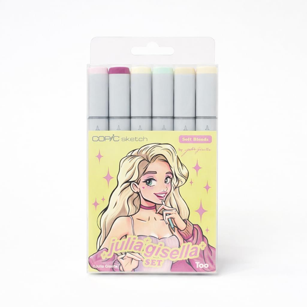 Copic × Julia Gisella アーティストマーカー6点セット アルコールマーカー スペシャルコラボ版 ソフトブレンドｍａ