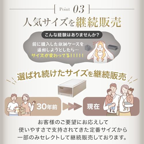 天馬 収納ボックス フィッツケース 押入れ 幅44×奥行74×高さ30cm 収納ケース たわみにくい 衣装ケース 日本製 【色 カプチーノ】 【サイズ ディープL】ｍａ