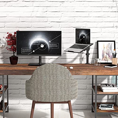 1homefurnit ノートパソコンアーム モニターアーム 17インチまでノートpc アーム 両用式 多角度調節可能 耐荷重8kg クランプ式&グロメット式 VESA 75*100mm 黒 発行可ｍａ