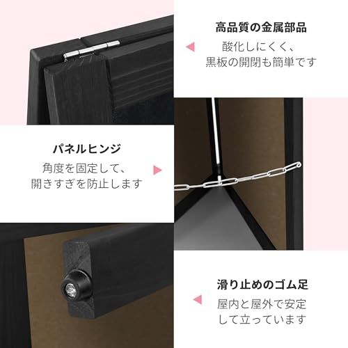 A型看板 両面ブラックボード 看板 a型 立て看板 スタンドボード メニューボード100%木製 黒板式 お店の看板 折りたたみ式 案内板 ウッドボード 転倒防止ボード 屋内外対応 Aタイプ ウェルカムボード 店舗用看板 (木製,両面,ブラック)ma A型看板 両面ブラックボード 看板 a型 立て看板 スタンドボード メニューボード100%木製 黒板式 お店の看板 折りたたみ式 案内板 ウッドボード 転倒防止ボード 屋内外対応 Aタイプ ウェルカムボード 店舗用看板 (木製,両面,ブラック)ma
