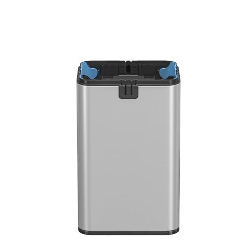 センサー付きゴミ箱 スマートセンサーごみ箱 15L ステンレススチール製 自動開閉 防汚防指紋 省エネ・密閉無臭 双方向開蓋 スライト式 キッチン・浴室対応 (15L)ｍａ