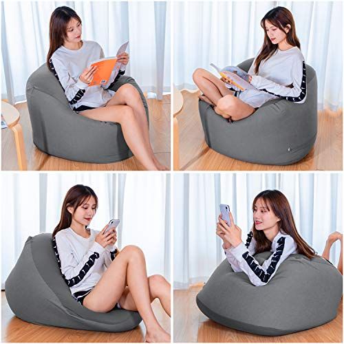 Homwarm ビーズクッション 怠惰なソファ 特大(55×55×35cm) 疲労解消 健康 安全 無味 カバー取り外し 洗濯可能 座り オールシーズン適用 0.3mm-0.5mm極小ビーズ 豆袋座布団 (グレー, S)ma Homwarm ビーズクッション 怠惰なソファ 特大(55×55×35cm) 疲労解消 健康 安全 無味 カバー取り外し 洗濯可能 座り オールシーズン適用 0.3mm-0.5mm極小ビーズ 豆袋座布団 (グレー, S)ma