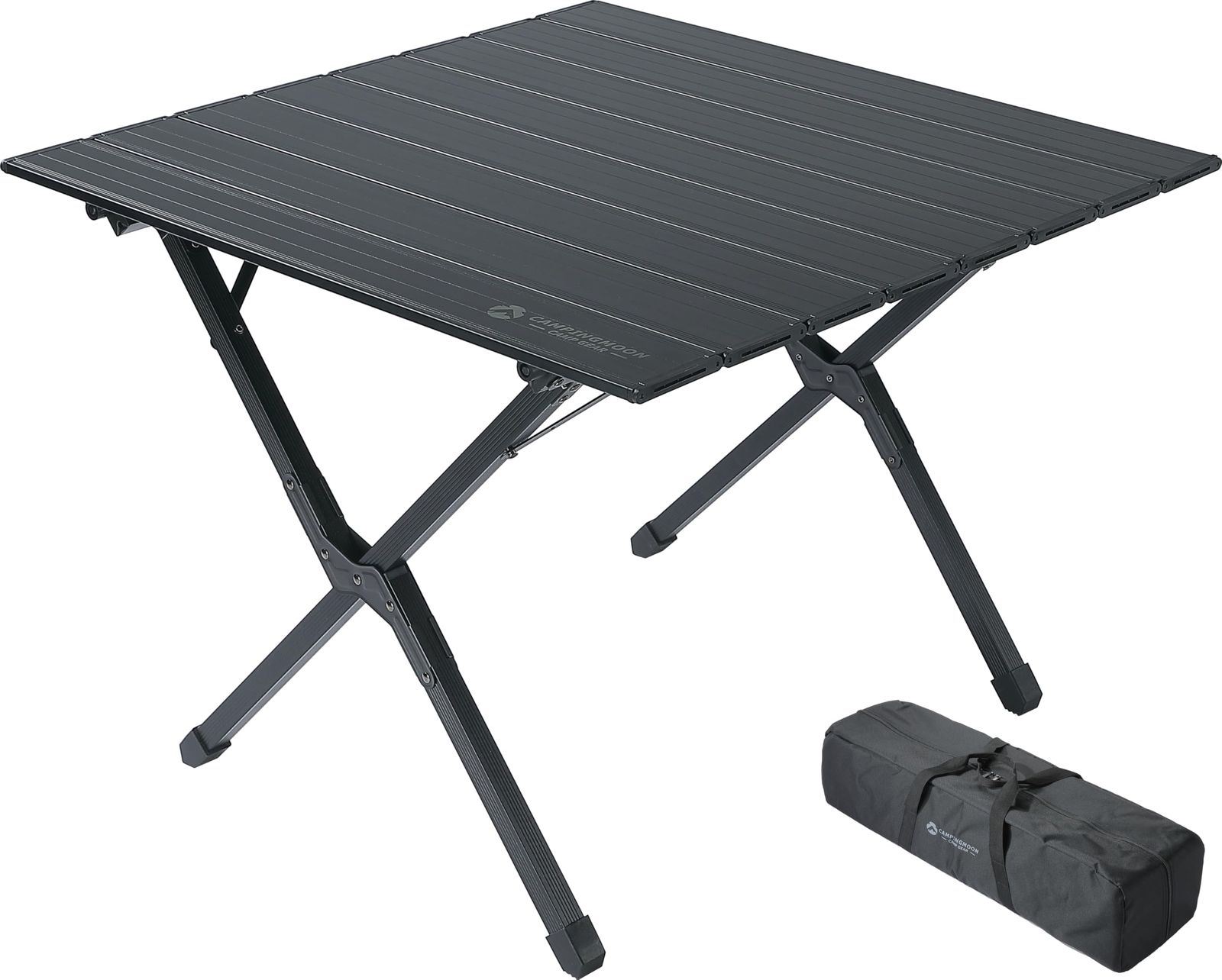 キャンピングムーン（CAMPING MOON） キャンプ アウトドア ロールテーブル ハイスタイル X脚 前かがみ軽減 ローチェア対応 高さ61cm アルミ製 BKT-80