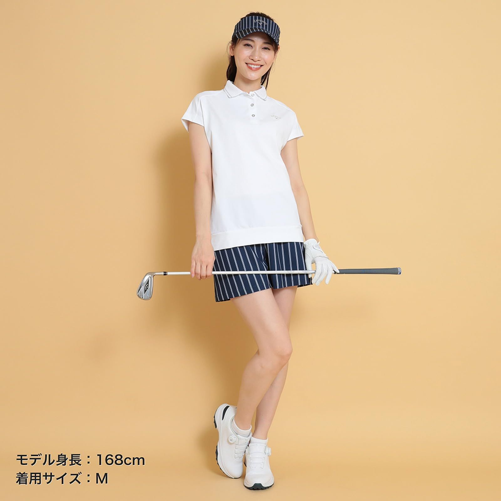 新品 [キャロウェイ] レディース フレンチスリーブ ポロシャツ (吸汗速乾性・裏クール) / ゴルフ / C25134208 1030_ホワイト M