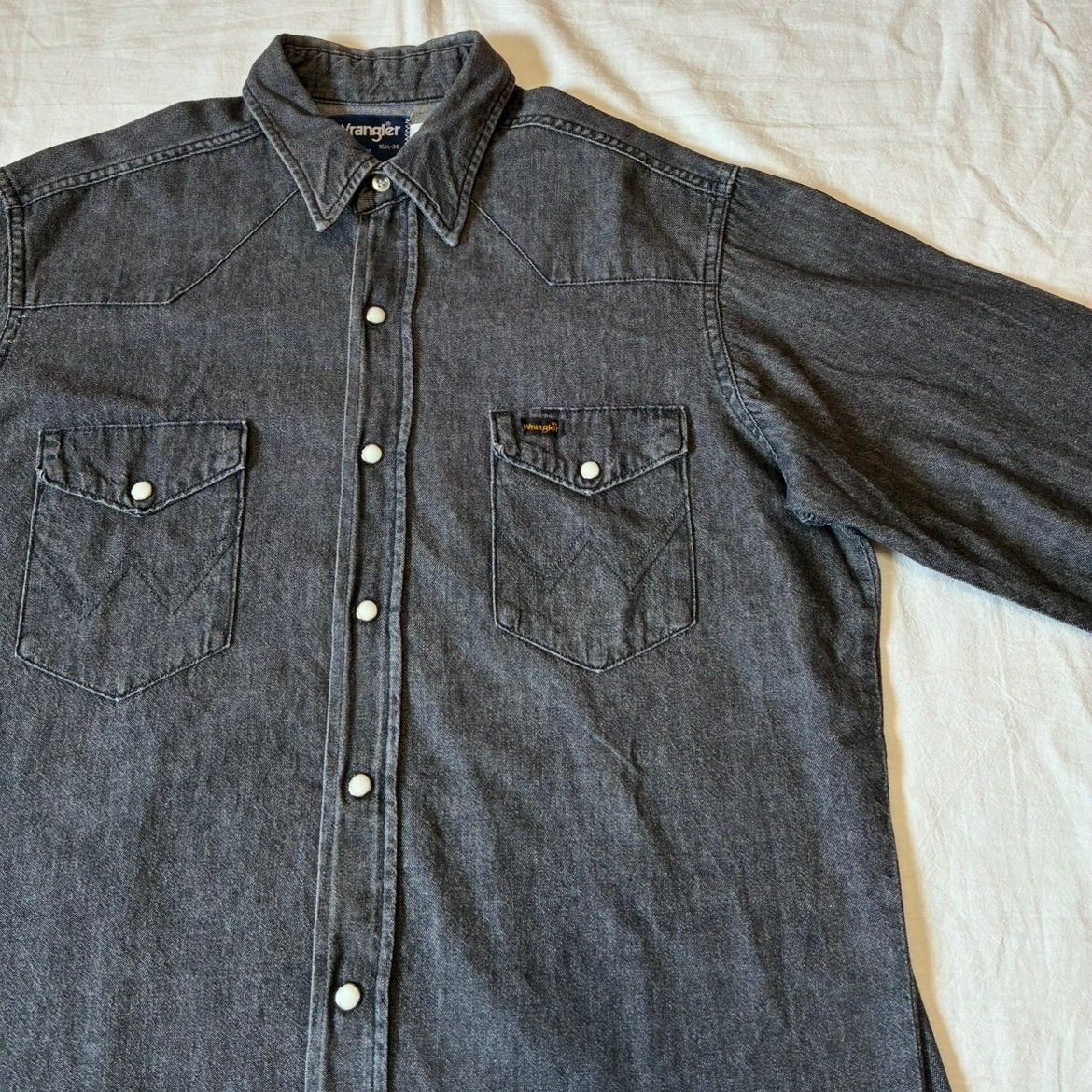 80s Wrangler ラングラー デニムウエスタンシャツ 70127BK ブラック 先