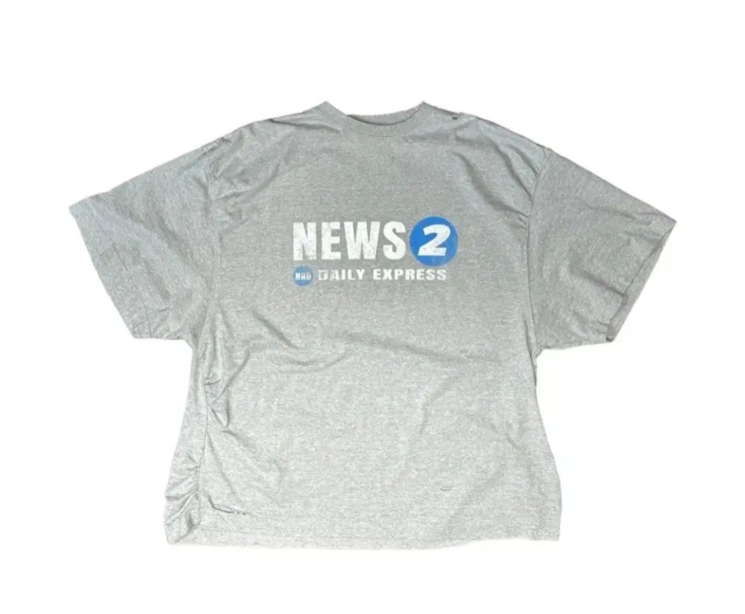 ノンノッド ファーカリング ニュース Tシャツ ヴィンテージ グレー 2