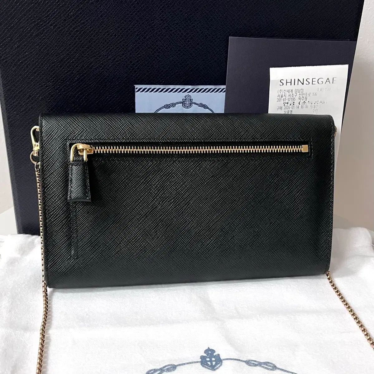 状態 最高 PRADA プラダ サフィアーノ チェーン ミニバック クロス