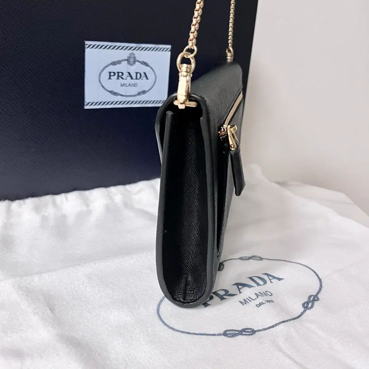 状態 最高 PRADA プラダ サフィアーノ チェーン ミニバック クロス