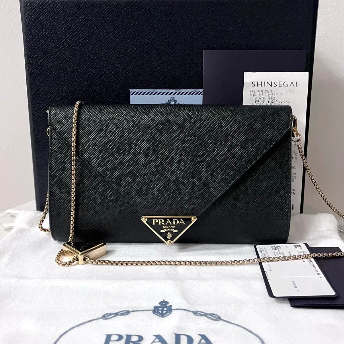 状態 最高 PRADA プラダ サフィアーノ チェーン ミニバック クロス
