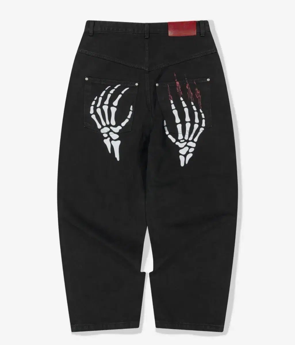 WKNDRS SKELETON WIDE LOW DENIM PANTS (BLAC