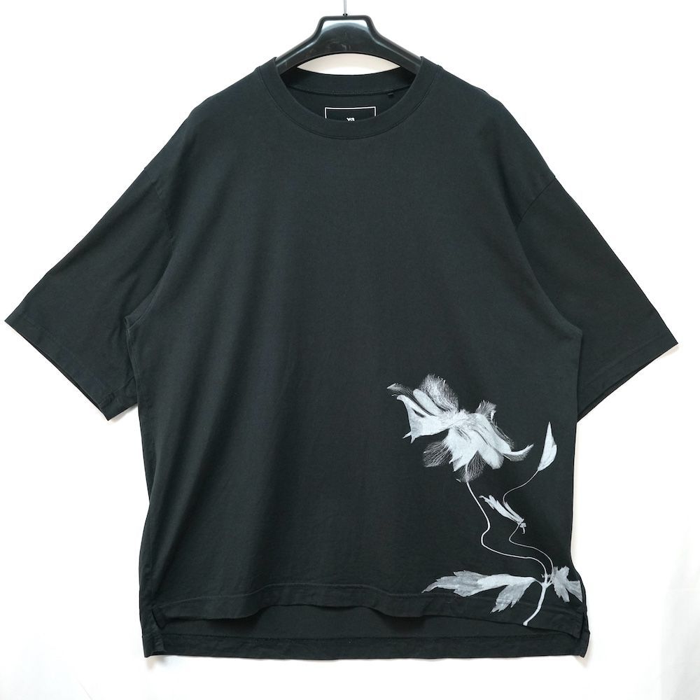 Y-3 ワイスリー GXS SS TEE 2 フローラル グラフィック 半袖 コットン Tシャツ ブラック Mサイズ IN4349 16C001