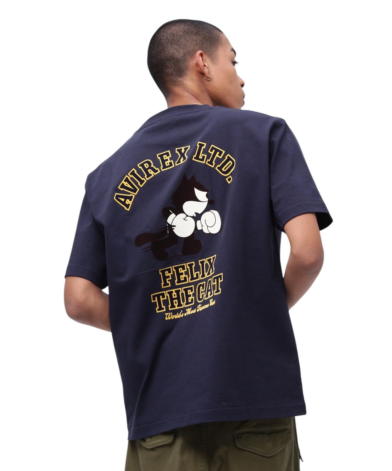 新品 [Avirex] [アヴィレックス] FELIX BOXING T-SHIRT ボクシング 半袖 Tシャツ フィリックス メンズ L 120 ネイビー 783-5134034