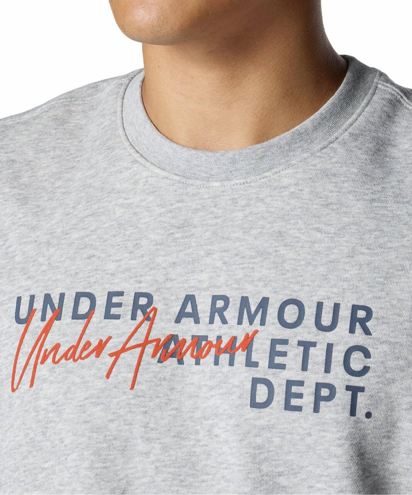 新品 [Under Armour] UA ESSENTIAL TERRY CREW NOVELTY 6007835(011) モッズグレーライトヘザー M