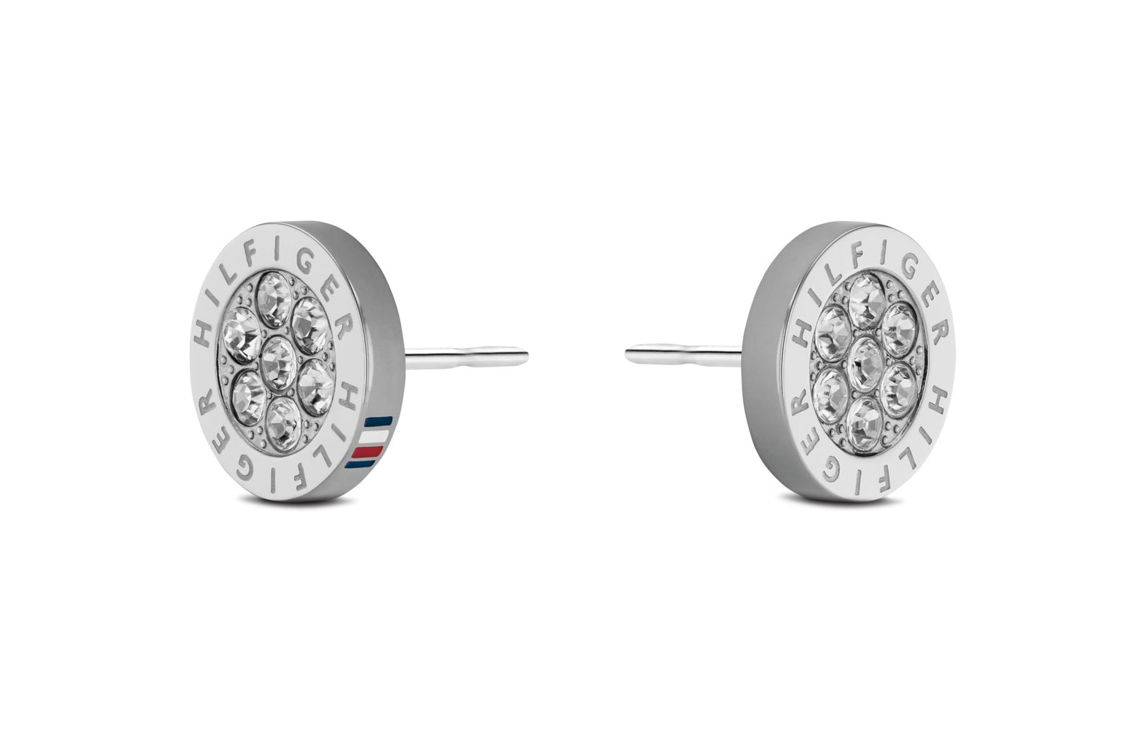 新品 Tommy Hilfiger Women's Stainless Steel Stud Earrings Color: Silver (Model: 2780565)