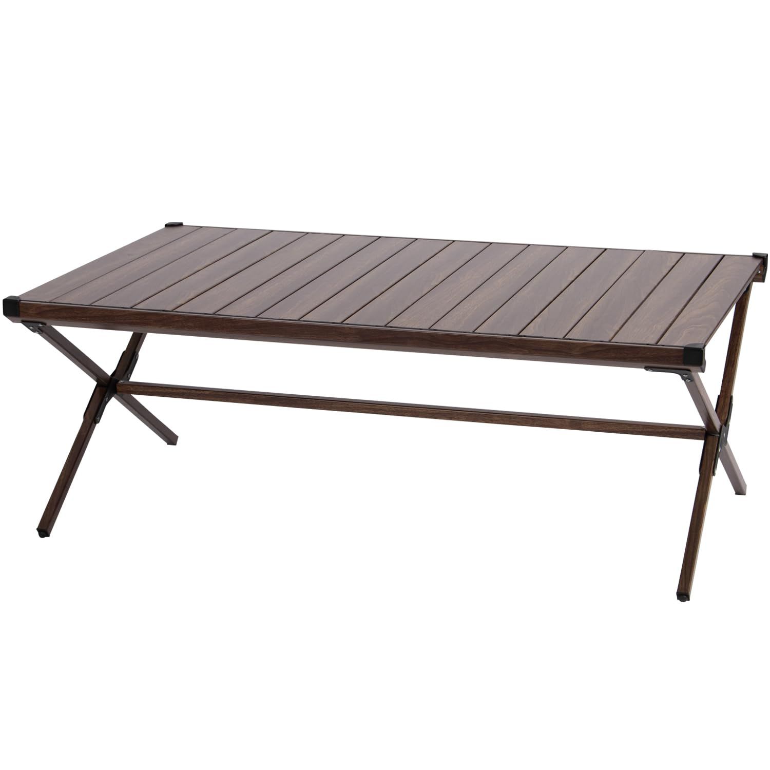 un+usual【テーブル アウトドア フォールディングテーブル】ブラウン 118×70.5×44cm ウッド調フォールディングテーブル UN2-WFT120BR