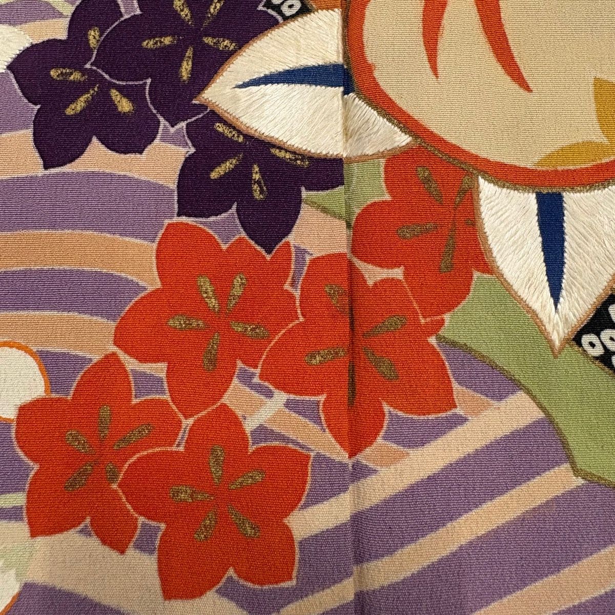 振袖 身丈161cm 裄丈65cm M 袷 苫舟 牡丹 刺繍 金彩 ピンク 正絹 秀品