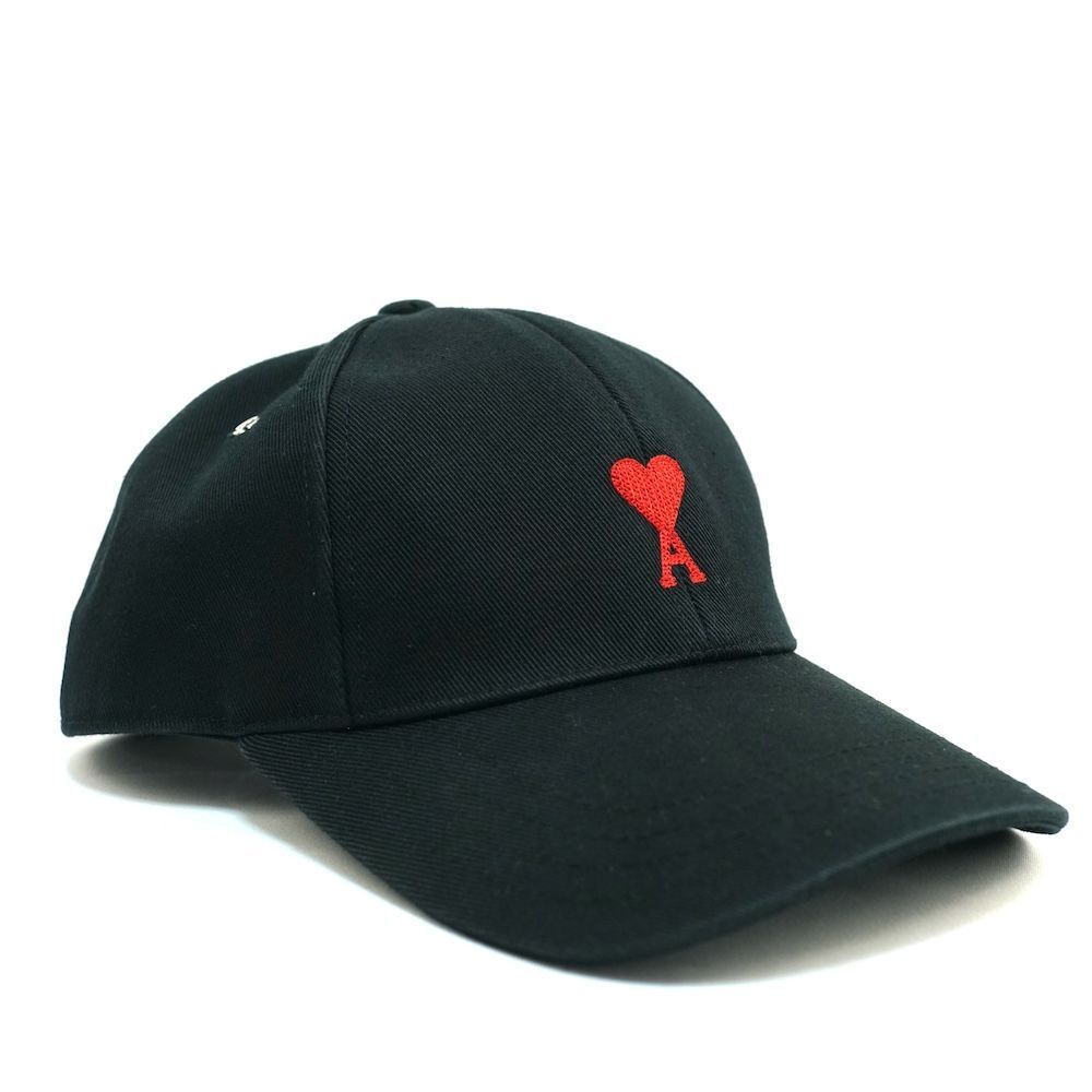 AMI PARIS alexandre mattiussi アミ パリス アレクサンドル マテュッシ ハートロゴ ベースボールキャップ ブラック FREEサイズ BFHA213.248