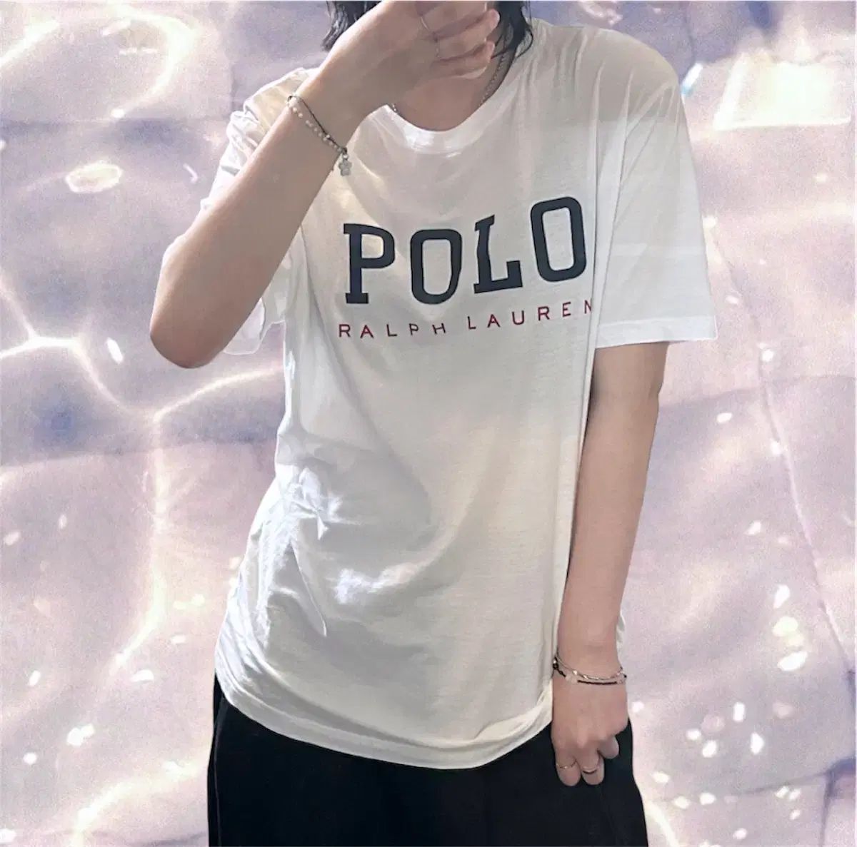ポロ ラルフローレン ロゴ 半袖 Tシャツ 白 M