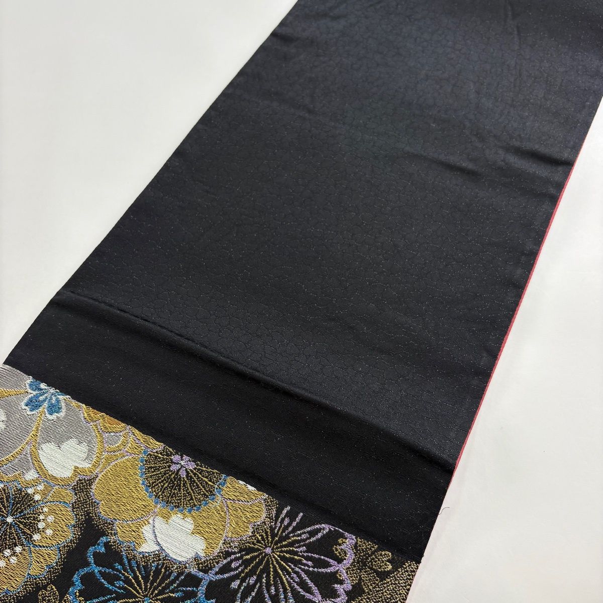 袋帯 秀品 振袖向き 桜 金銀糸 箔 黒 六通 正絹 【中古】 - メルカリ