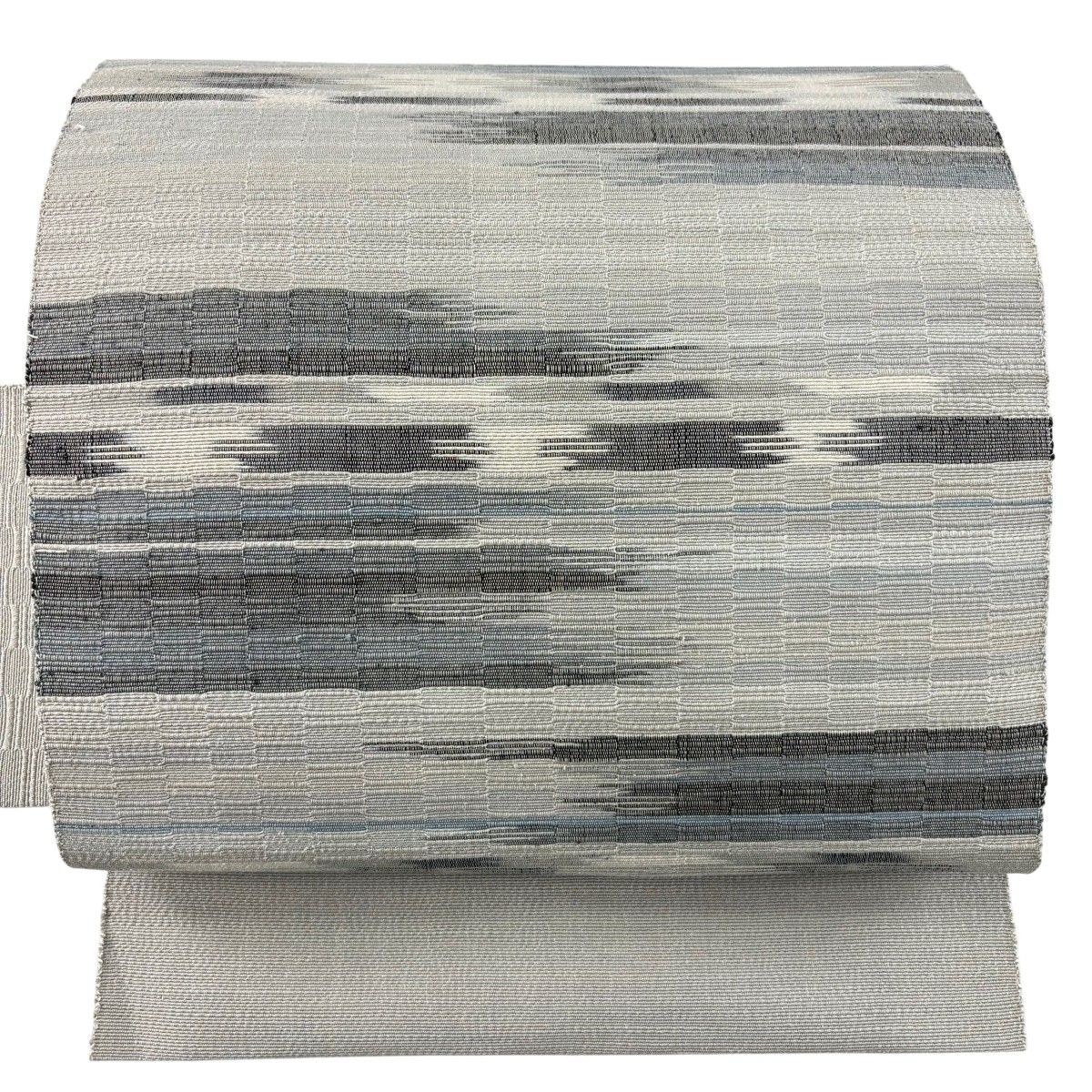 【美品】 名古屋帯 秀品 八寸名古屋帯 霞 灰色 正絹 【中古】