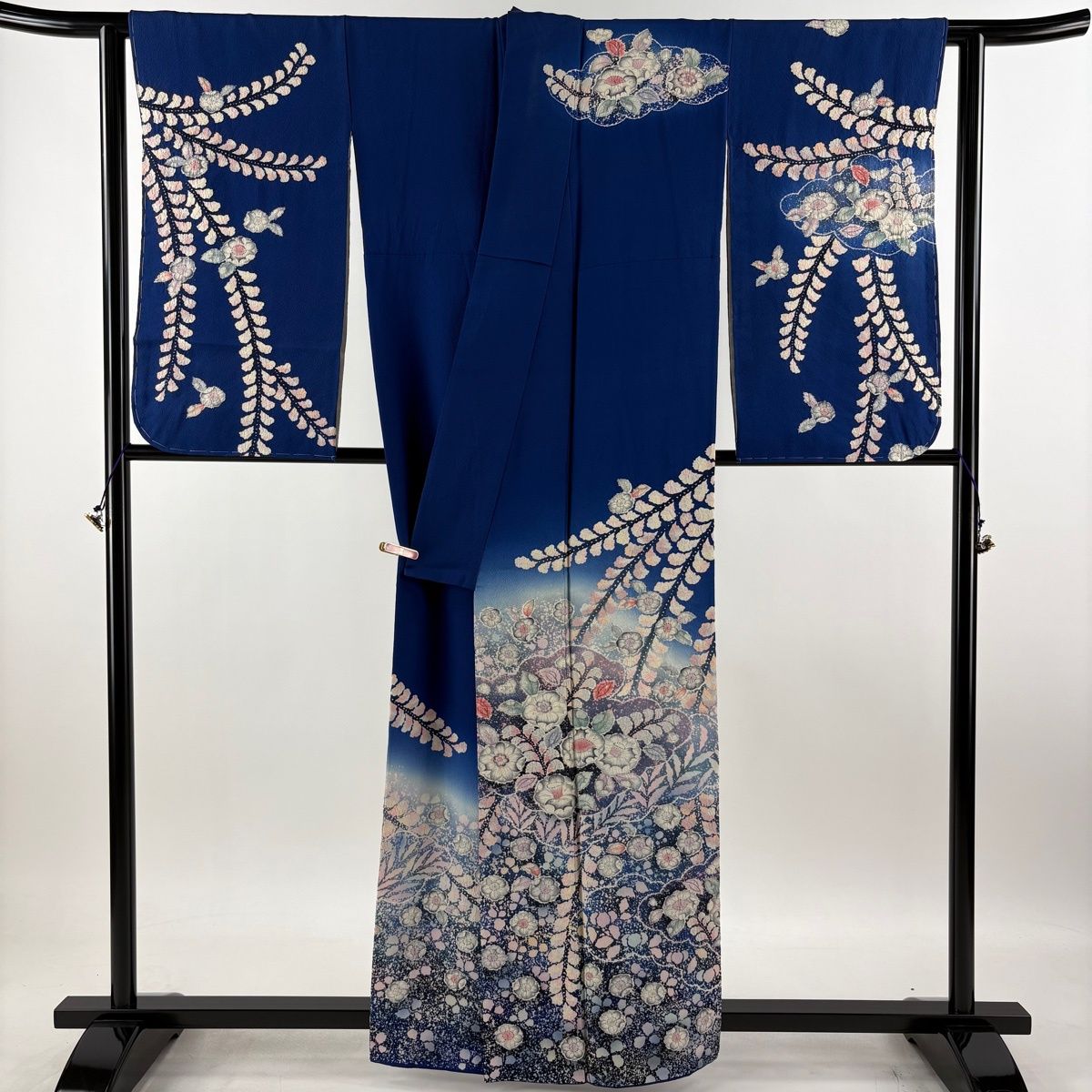 訪問着 身丈161.5cm 裄丈64cm M 袷 翠山工房 落款 辻が花 雲文 ぼかし