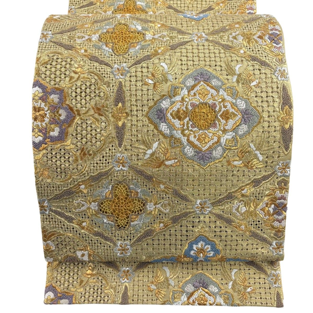 袋帯 逸品 華文 鳥 刺繍 金銀糸 金色 六通 正絹 【中古】 - メルカリ