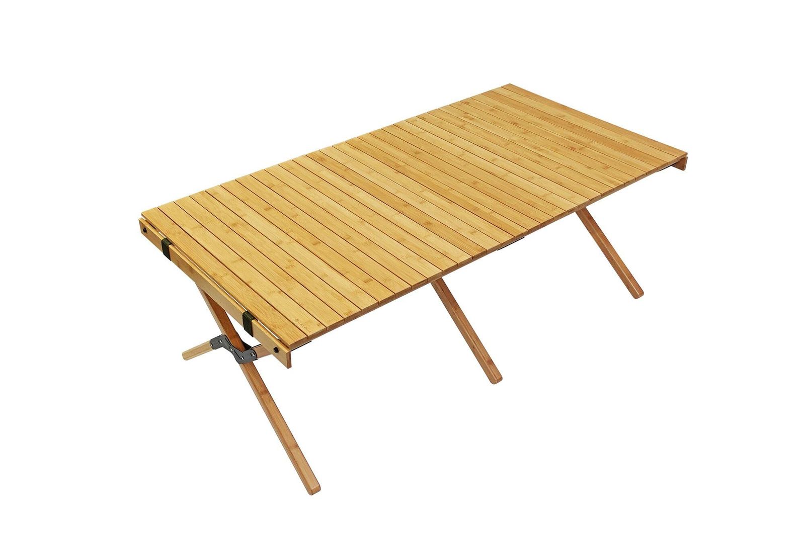 LALPHA (ラルファ) ウッドロールテーブル 125×60×高さ45cm ロールトップ バンブー 折りたたみ 収納ケース付き LV-300