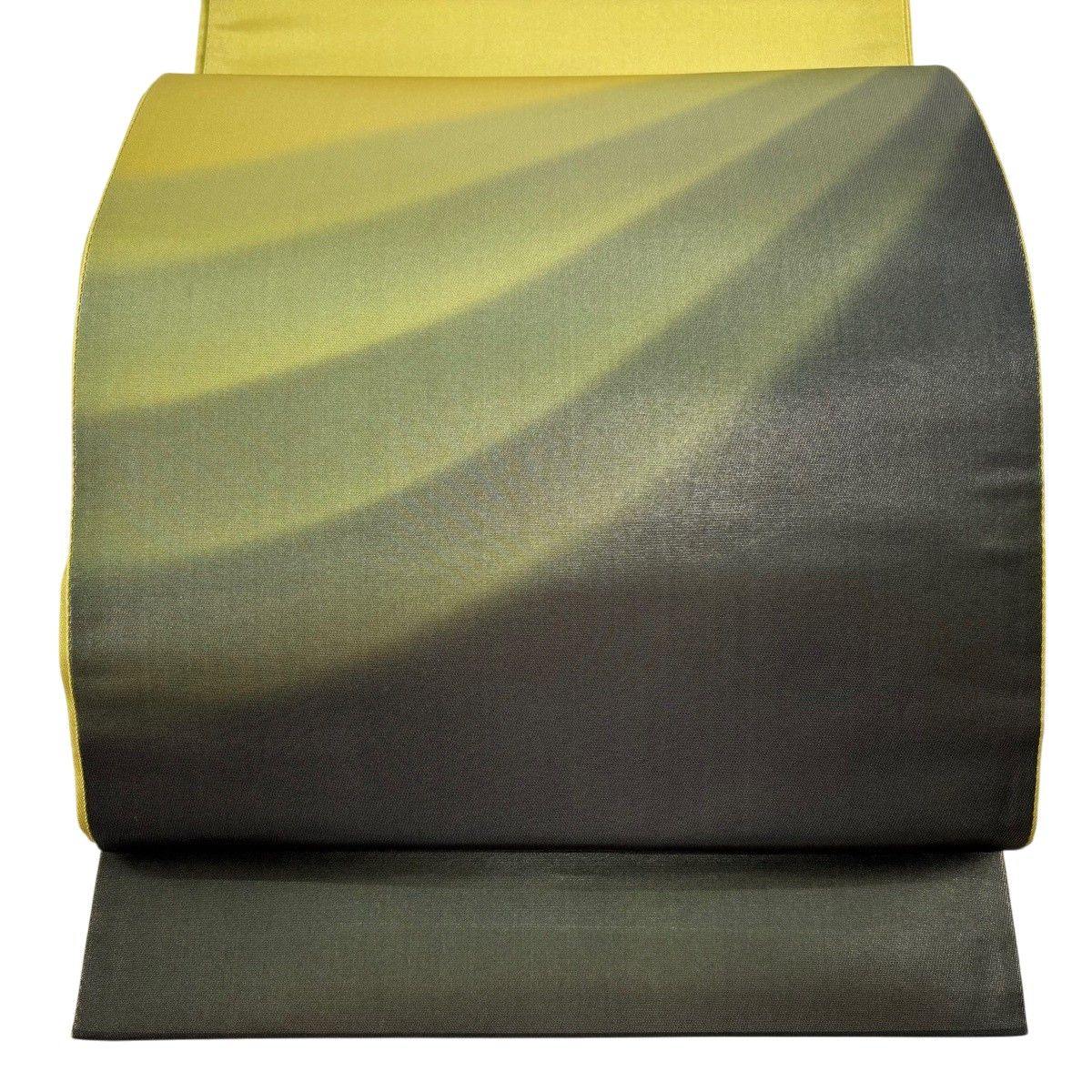 【美品】 袋帯 秀品 関西仕立て 幾何学 茶緑色 お太鼓柄 正絹 【中古】