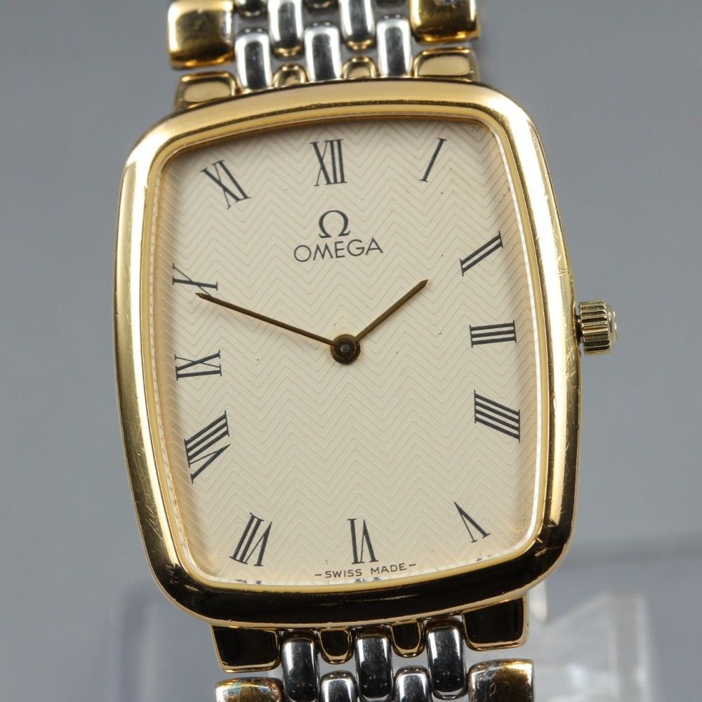 【稼働品】OMEGA デ・ヴィル 395.0876 Cal.1378 ゴールド ローマン スクエア クオーツ メンズ #17205