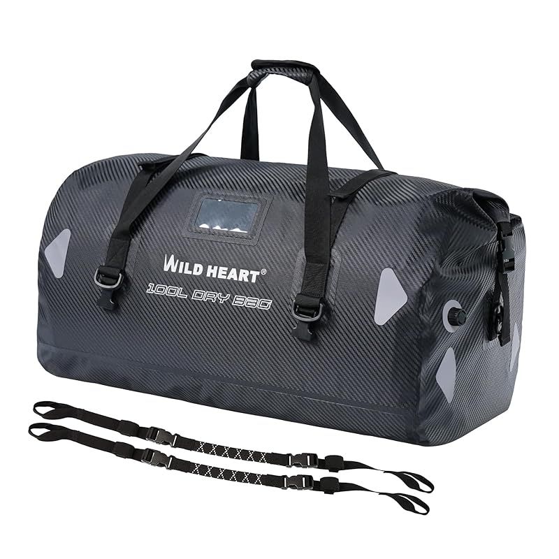 【新品】 WILD HEART 防水バッグ ダッフルバッグ 40L 66L 100L 溶接シームショルダーストラップ付き バインディングロープ カヤック キャンプ ボート/バイサイクル オートバイドラムバッグ ツーリング シートバッグ オートバイ アウトド 0
