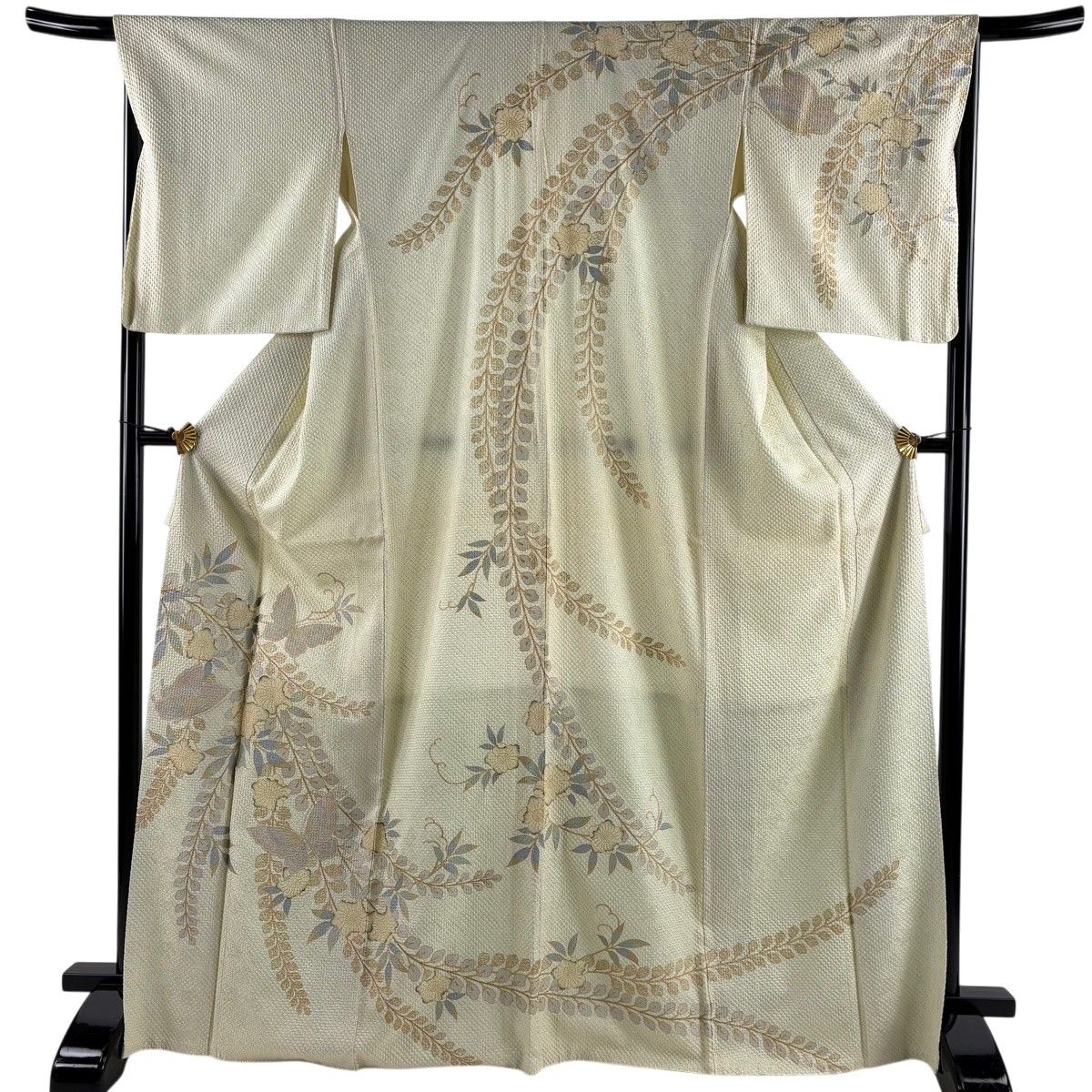 訪問着 身丈170cm 裄丈68cm L 袷 辻が花柄 絞り 薄緑 正絹 秀品 【中古】 7,040円