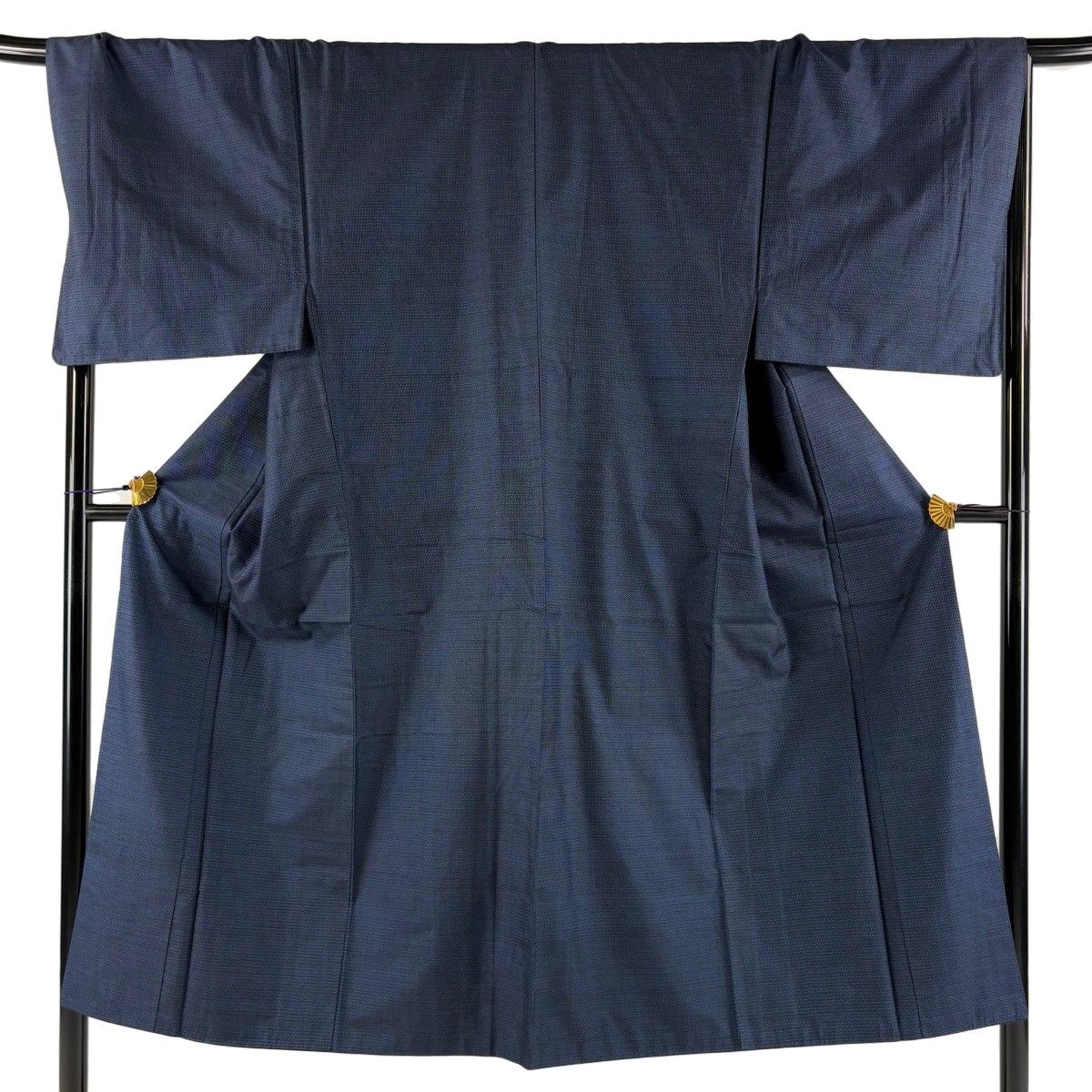 【美品】 男着物 身丈144.5cm 裄丈70cm M 袷 大島紬 アンサンブル 証紙 亀甲絣つ 紺色 正絹 秀品 【中古】 7,056円