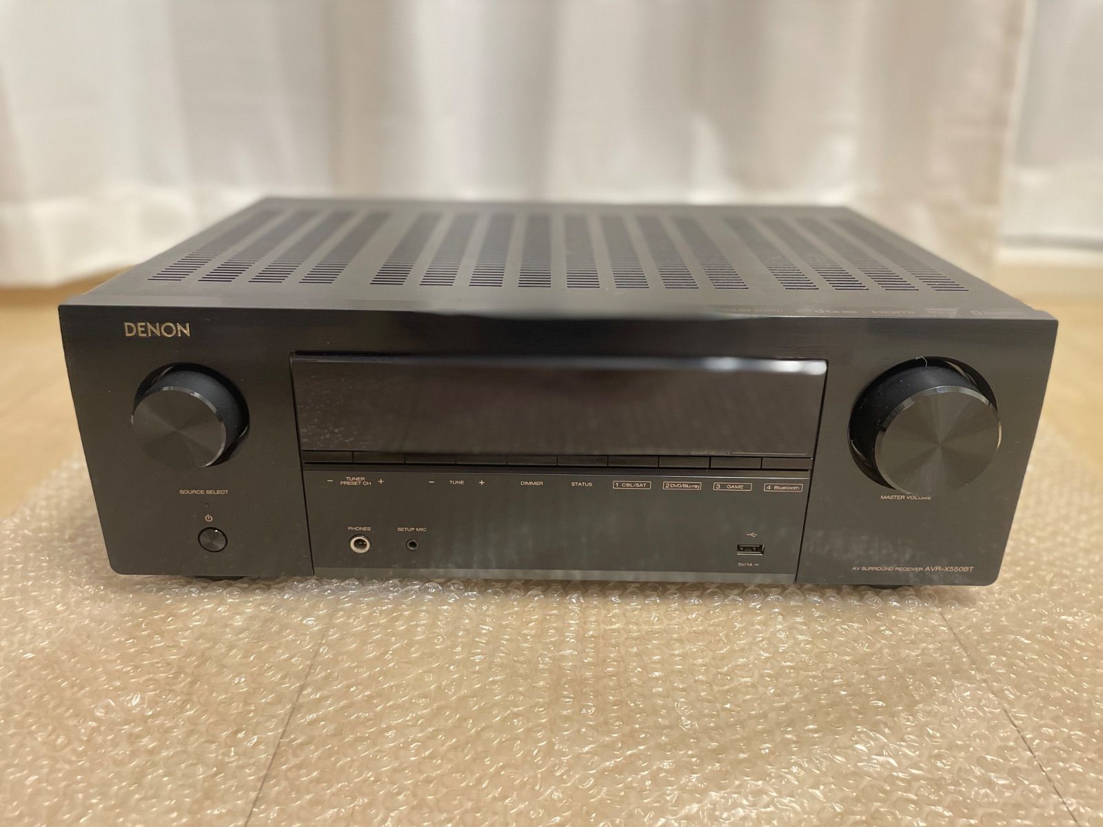 【超美品】DENON AVR-X550BT AVアンプ デノン 5.2ch プレミアム高音質 サウンドシステム 映像機器 通電確認OK _221
