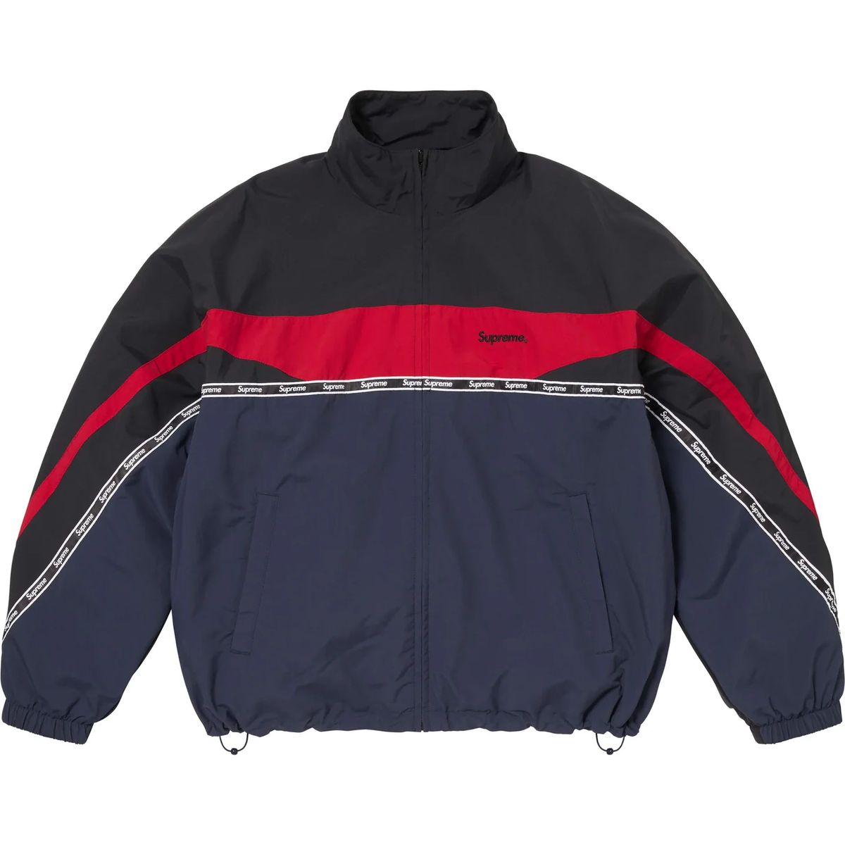 Supreme ロゴ テープ トラック ジャケット ネイビー - 26SS M
