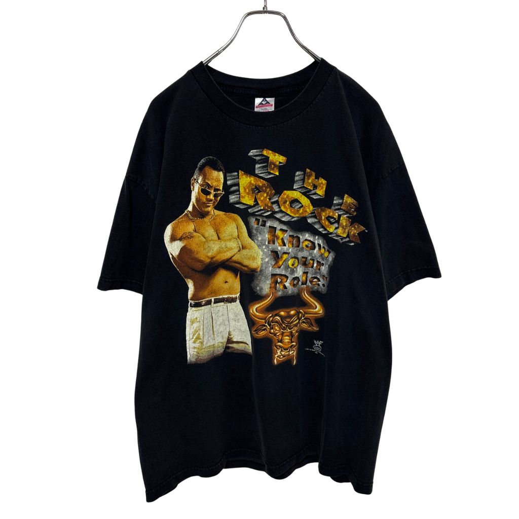 【ALSTYLE】 90s WWF WWE The Rock Wrestling ザ・ロック ドウェイン・ジョンソン レスリング Tシャツ S-6779