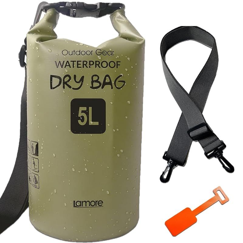 【新品】 笑顔一番 ドライバッグ 防水バッグ ドラム型 新素材 防水 防塵 40L (3) アーミーグリーン, 40L 0