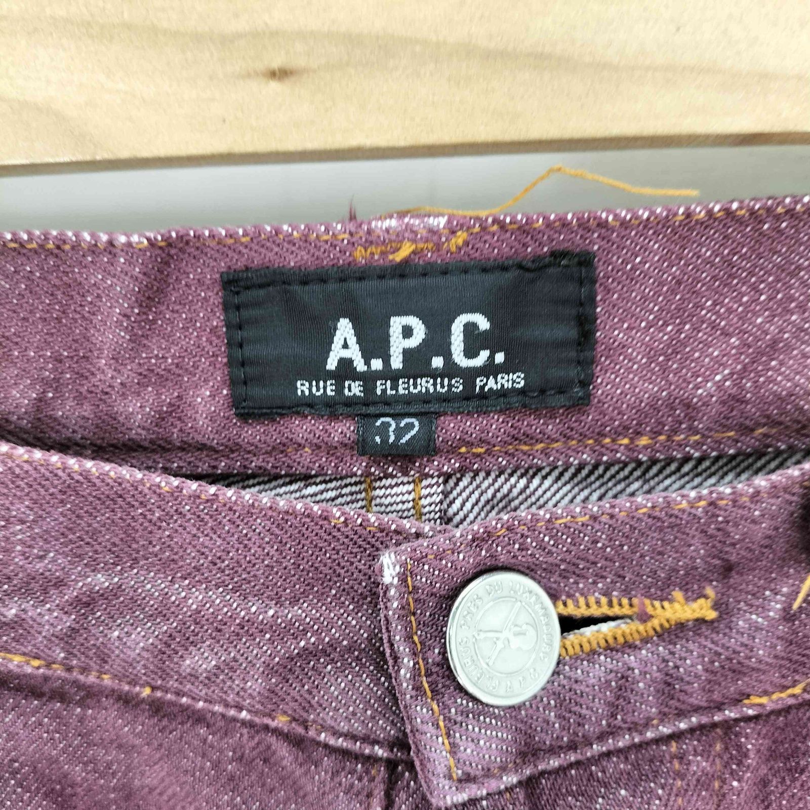 アーペーセー A.P.C. ボタンフライ ダメージ加工 デニムパンツ メンズ 