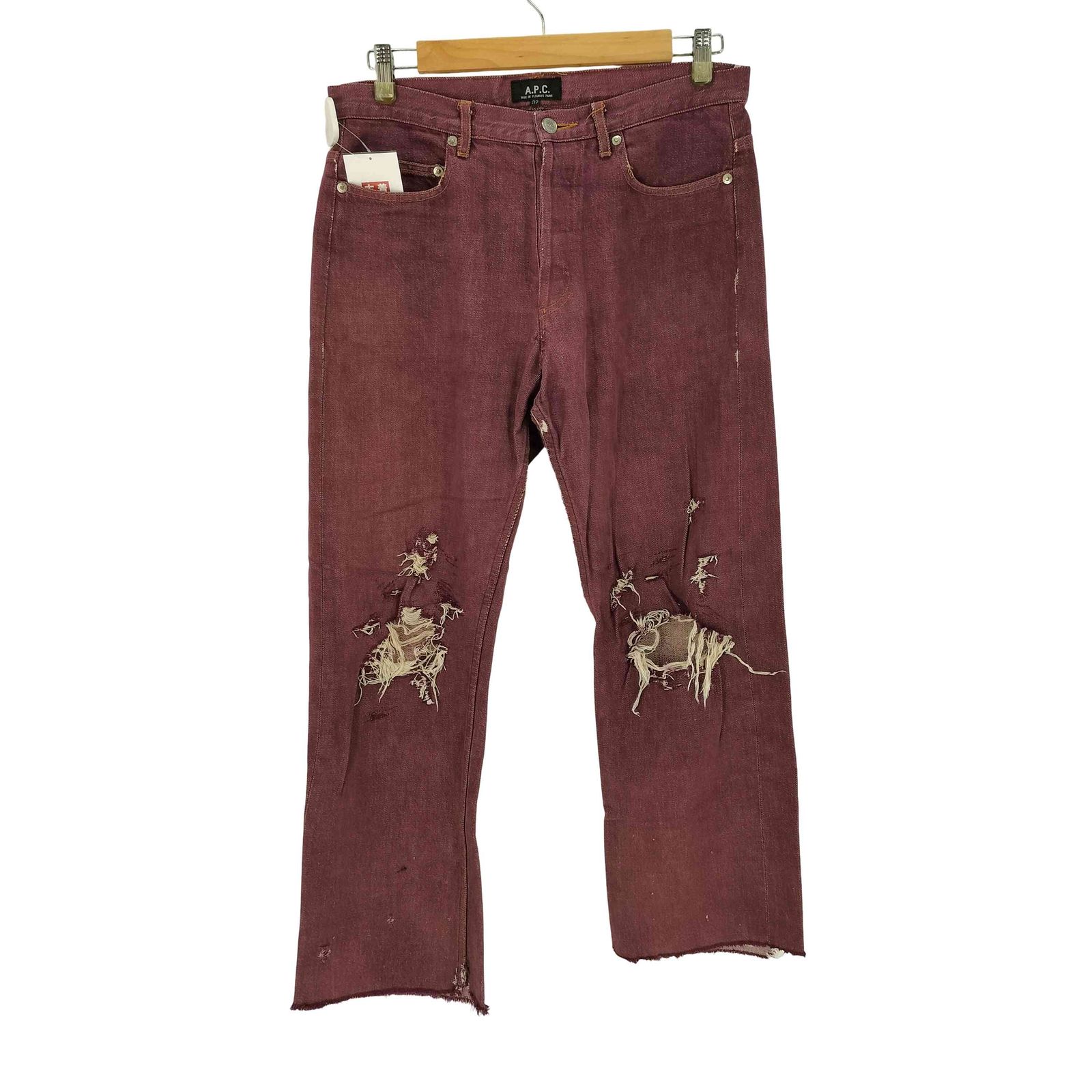 アーペーセー A.P.C. ボタンフライ ダメージ加工 デニムパンツ メンズ 