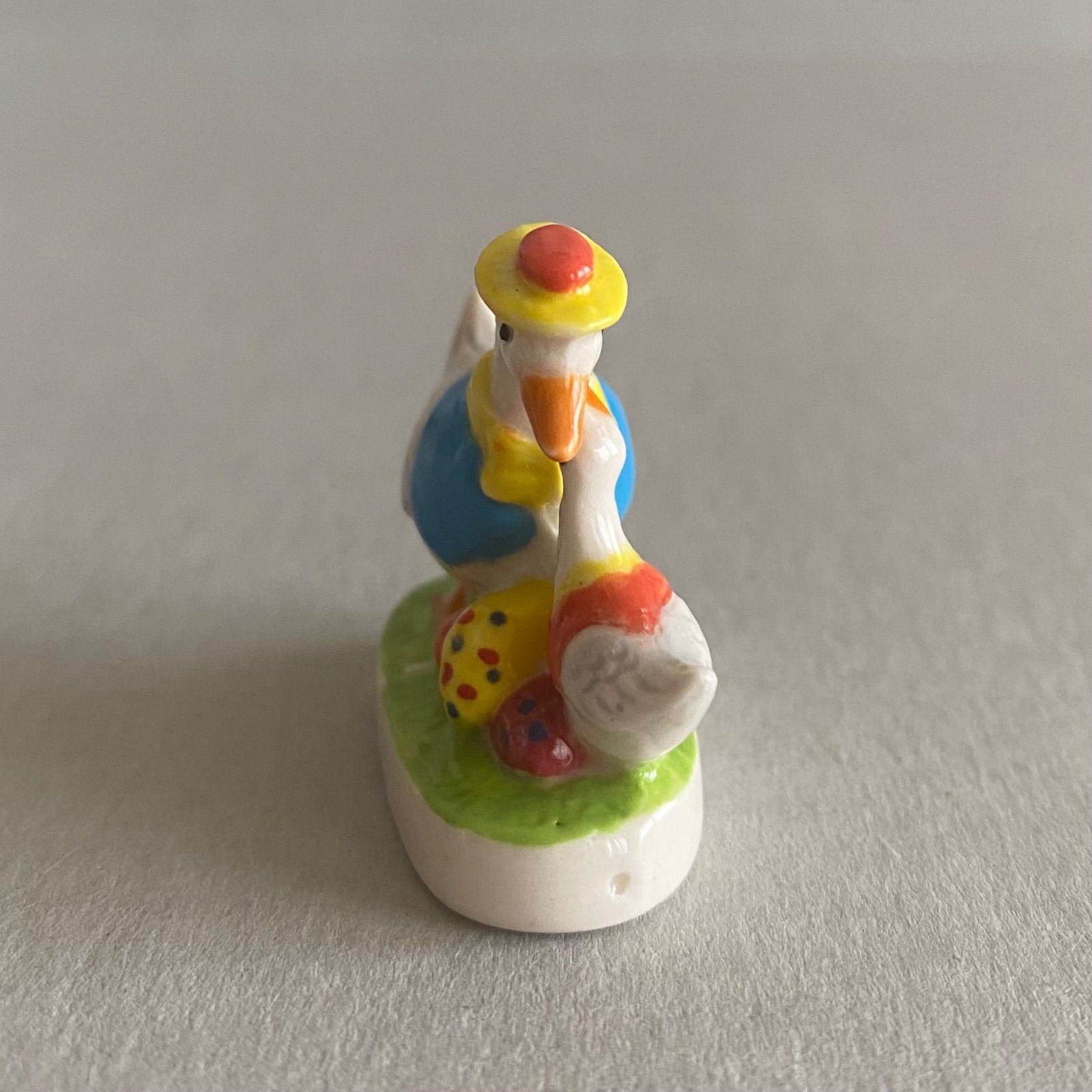 仲良しがちょう親子のイースターのフェーブ／鳥／フランス雑貨／陶器