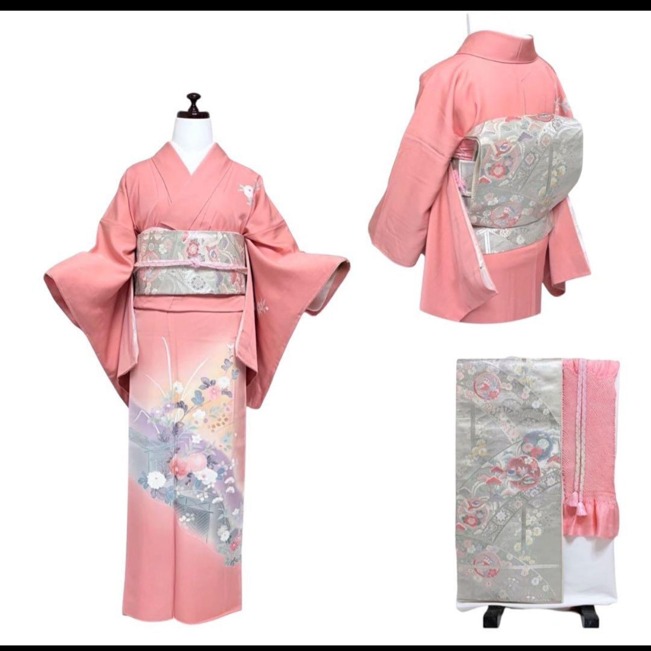 未着用 正絹 訪問着 フルセット 裄67 花車 吉祥文様 フォーマル 美品