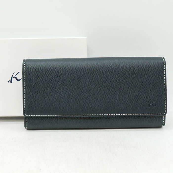 キタムラ 長財布 小銭入れ有 ウォレット ブランド レディース ネイビー Kitamura 【中古】