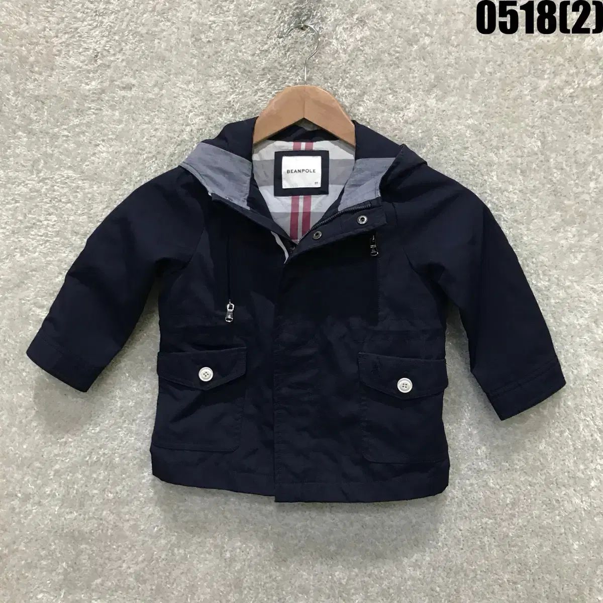 BEAN POLE ビーンポール キッズ ネイビー WHO フード ウィンドブレーカー アウター 3歳